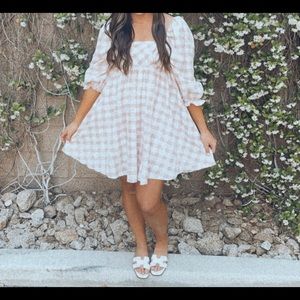 Reality Check Pocketed Babydoll Dress - Salmon